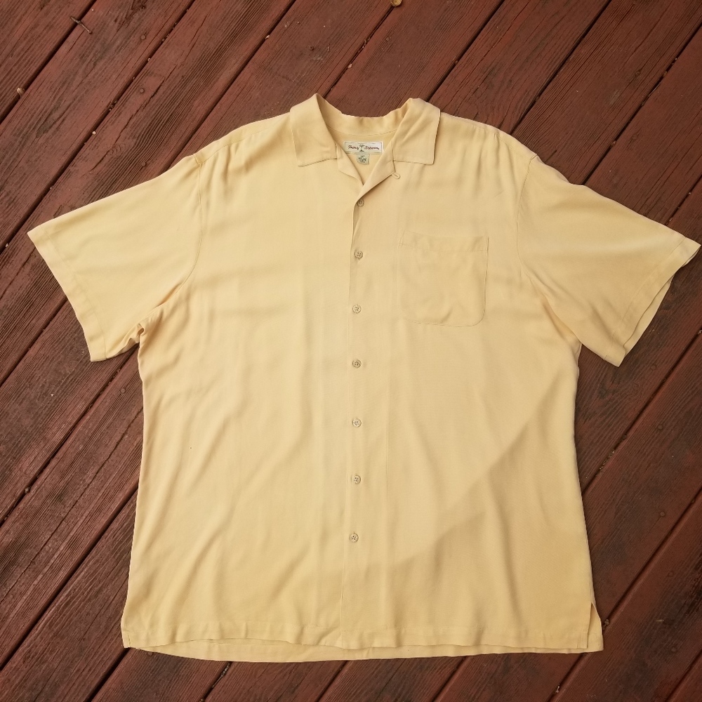 Tommy Bahama Orange Silk Button Down Top